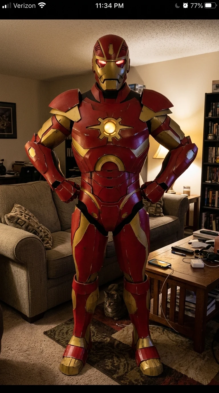 Iron Man Godkiller v1 Armor Cosplay Pattern | Pepakura PDO EVA Foam 2 Iron Man Godkiller v1-inspired cosplay armor full-body pose